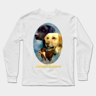 Labrador Retrievers Breed Art with Nameplate Long Sleeve T-Shirt